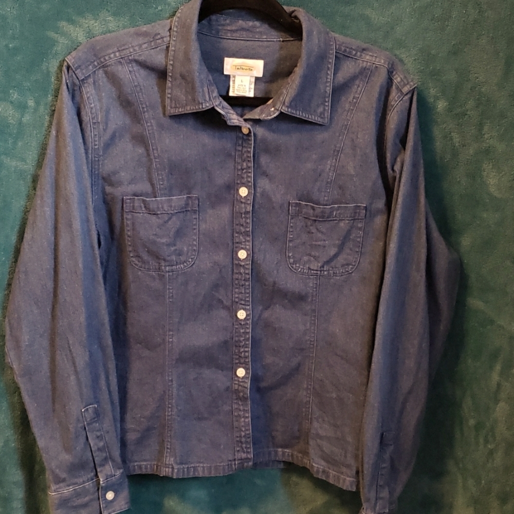 Talbott size large jean button up long sleeved shirt